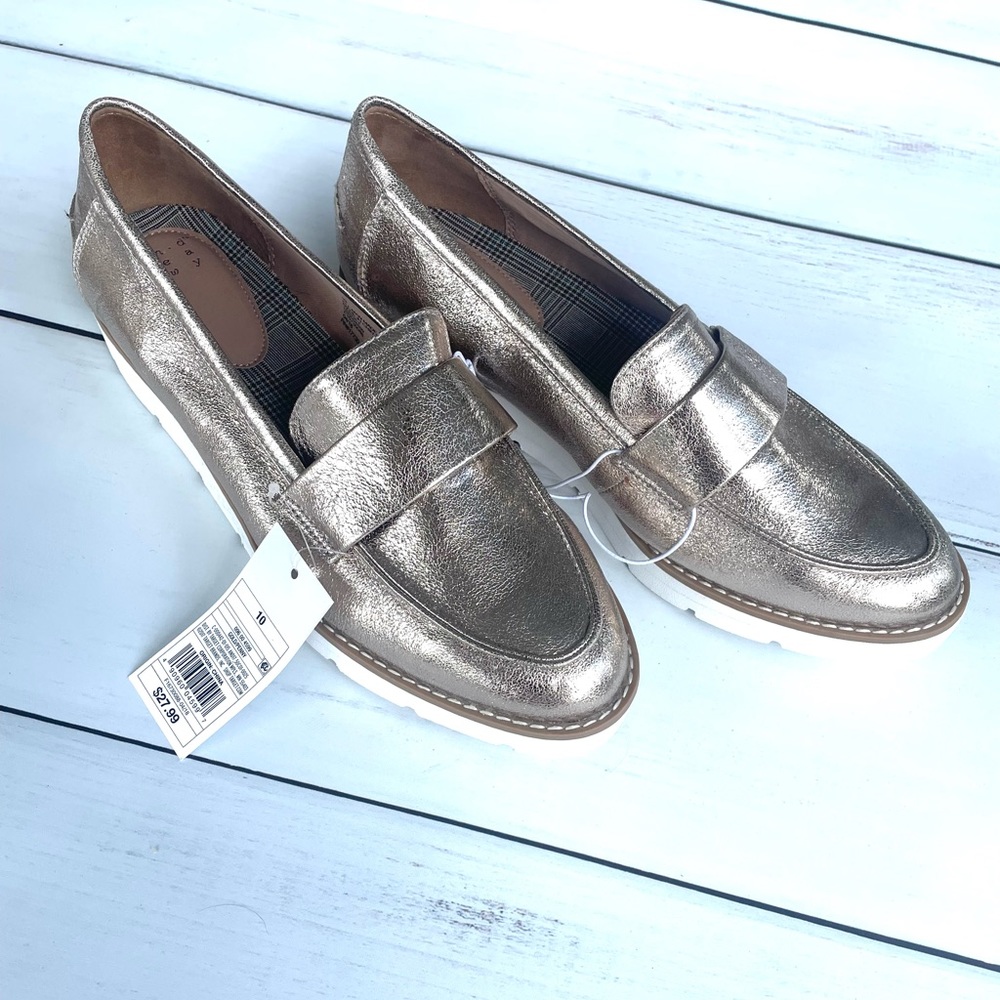a new day Gold Loafers